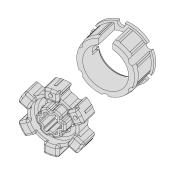 Adapter-Set für Nutwelle 63 N | für Becker Rohrmotoren Serie R ab 30 Nm