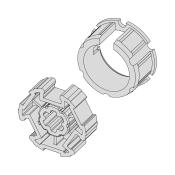 Adapter-Set für Nutwelle 63 N | für Becker Rohrmotoren Serie R bis 25 Nm